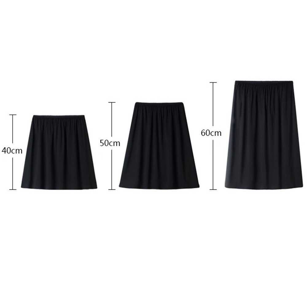Women Lady Modal Half Slip Safety Skirt Petticoat Underskirt 40cm-60cm Long Underdress Comfortable Black White Nude 903-B636 210621