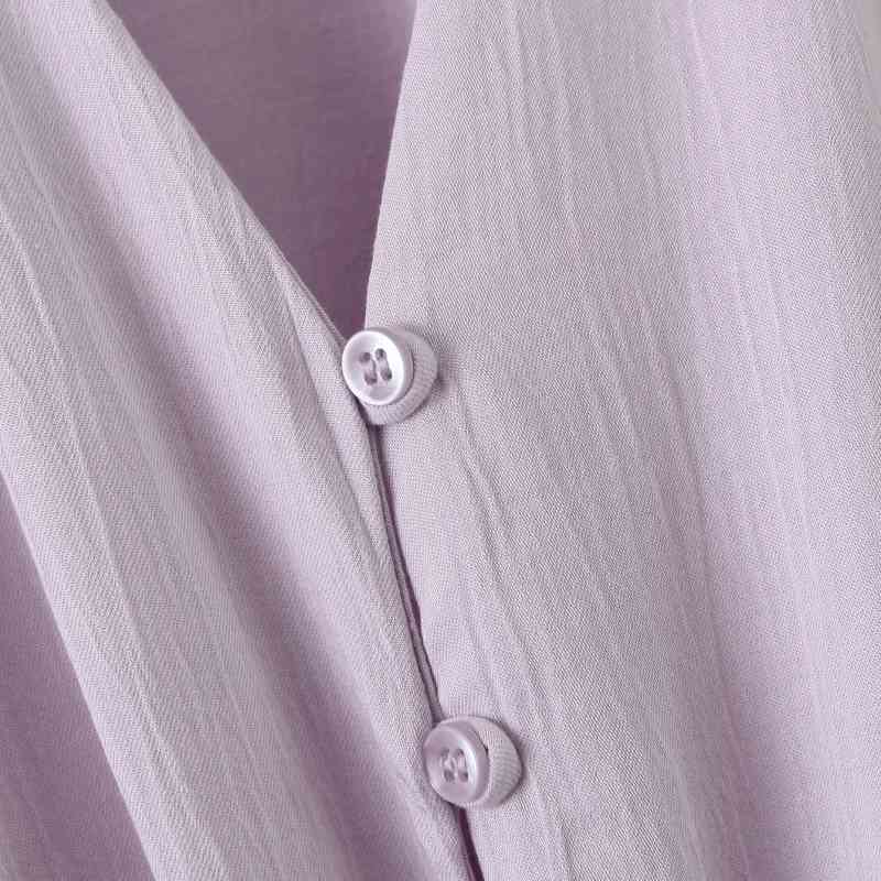 vintage purple women short shirts summer casual ladies blouses fashion female button-fly girls 210430