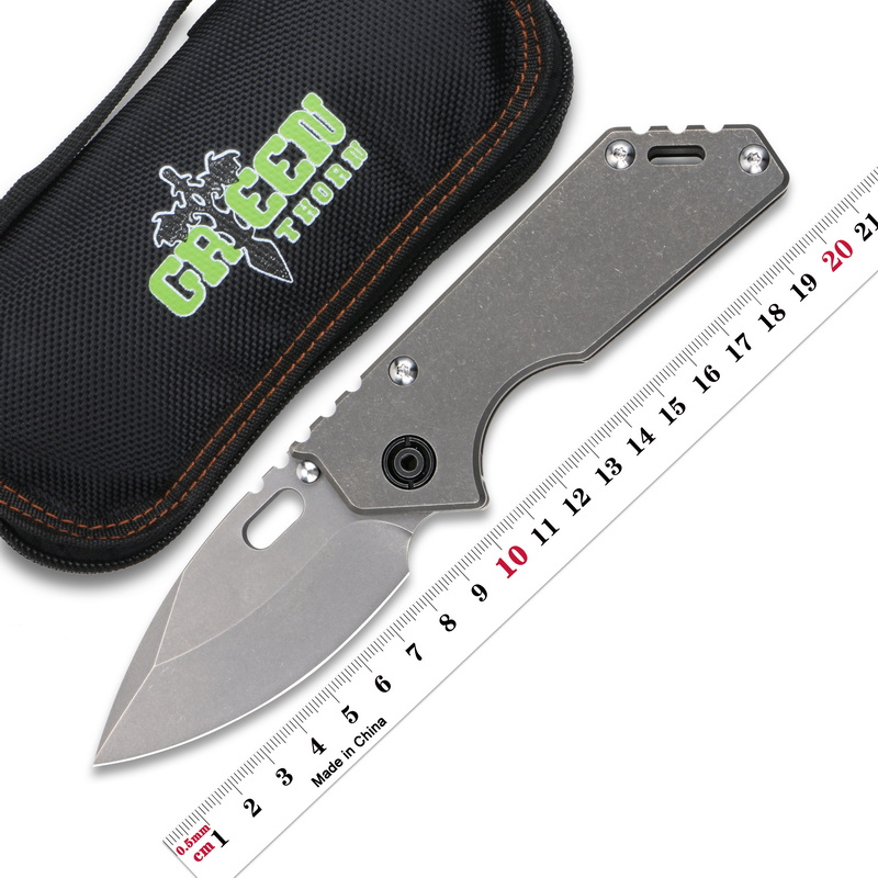 Green Thorn AR Hunting Thumb Stud Folding Knife D2 Blade Titanium Outdoor EDC Survival Tactics Trekking Camping Tools
Green Thorn AR Hunting Thumb Stud Folding Knife D2 Blade Titanium Outdoor EDC Survival Tactics Trekking Camping Tools