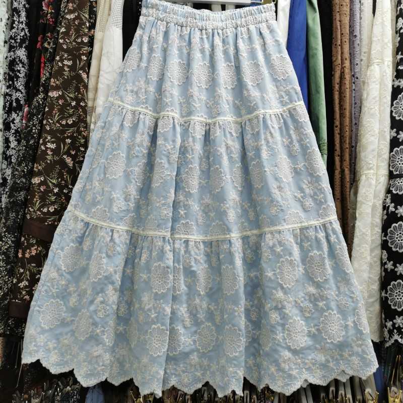 VANOVICH Embroidered Women Skirt Summer Korean Style Ladies s Casaul Wild Fashion Elastic Waist Female 210615, Blue
VANOVICH Embroidered Women Skirt Summer Korean Style Ladies s Casaul Wild Fashion Elastic Waist Female 210615, Blue