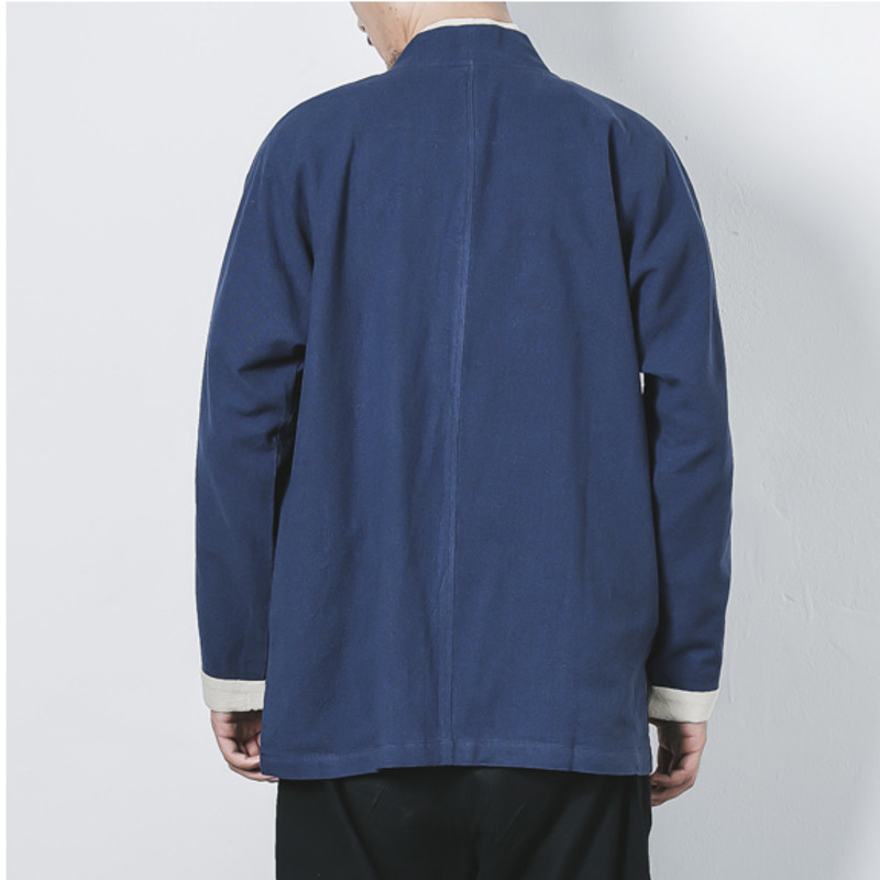 IEFB Chinese Style Tang Suit Large Size Jacket With Cardigan Casual Tops Men's Tea Dress Spring Summer Taoist Robe 9Y6026 210524