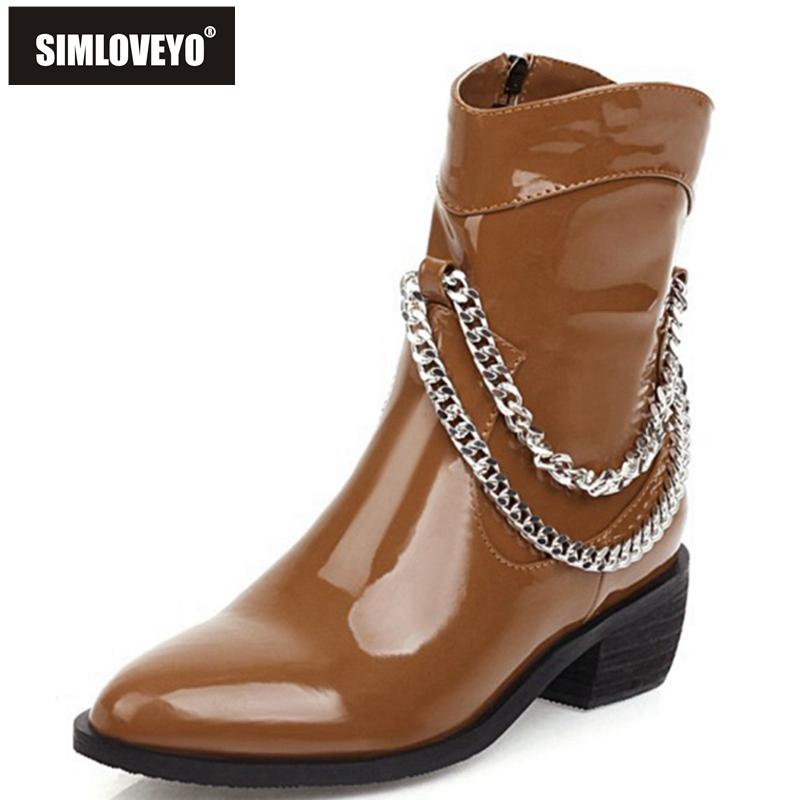 Boots SIMLOVEYO 2021 Spring Autumn Ladies Ankle Punk Chains Zip Short Plush 4.5CM Chunky Heel Size 33-46 Black Red Yellow A4436
Boots SIMLOVEYO 2021 Spring Autumn Ladies Ankle Punk Chains Zip Short Plush 4.5CM Chunky Heel Size 33-46 Black Red Yellow A4436