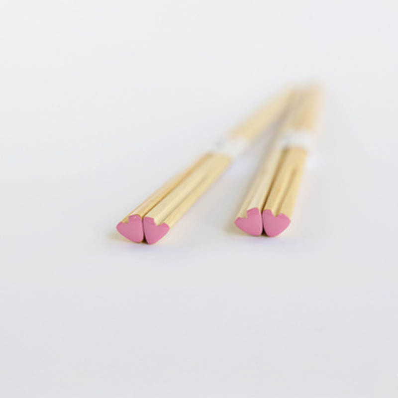 Kitchen Tableware Durable 1 Pair Lover Chopsticks Eco-friendly Natural Wood Japanese-style Love Heart Nice Gift