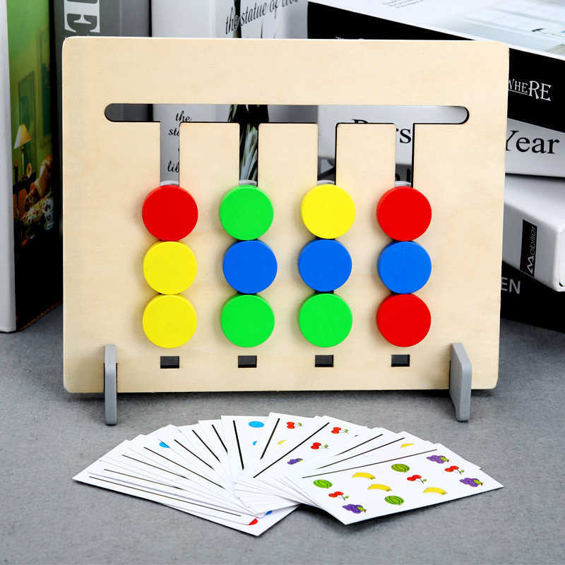 Colors And Fruits Double Sided Matching Game Logical Reasoning Training Kids Educational Wooden Toy Children