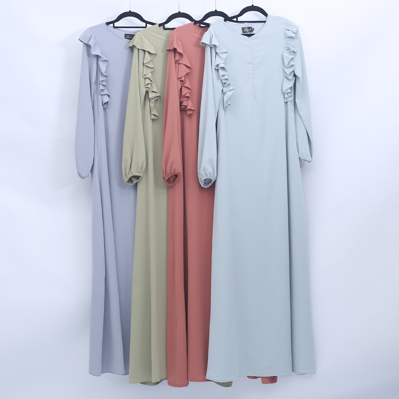 Dubai Arab Hijab Dress Women Muslim Loose Maxi Abaya Ruffles Draped Long Sleeve Plus Size Robe Dress Islamic Clothing Burka
Dubai Arab Hijab Dress Women Muslim Loose Maxi Abaya Ruffles Draped Long Sleeve Plus Size Robe Dress Islamic Clothing Burka