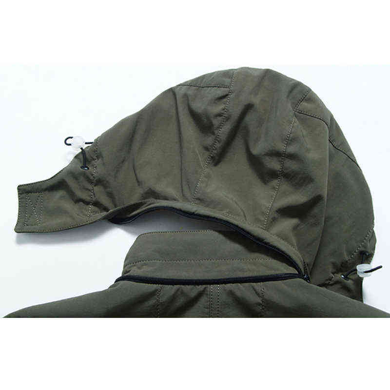 DIMUSI Men's Jackets Casual Outwear Hiking Windbreaker Hooded Coats Fashion Army Cargo Bomber Mens Clothing 211110