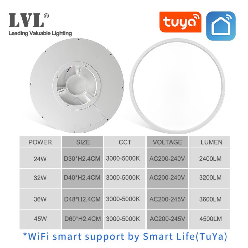 Modern LED Smart Ceiling Light 36W 45W WiFi Tuya App Google Home Alexa Echo AI Voice Control Surface Mounting Lamp Lights
Modern LED Smart Ceiling Light 36W 45W WiFi Tuya App Google Home Alexa Echo AI Voice Control Surface Mounting Lamp Lights
