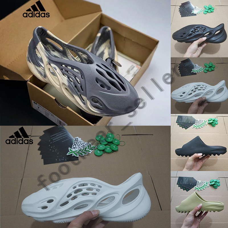 

Adidas Yeezy Kanye West Slides Sandals Mens Slippers Resin Pure Triple Black Bone Foam Runner Moon Grey Ararat Desert Sage Womens Designer Sandal With Box