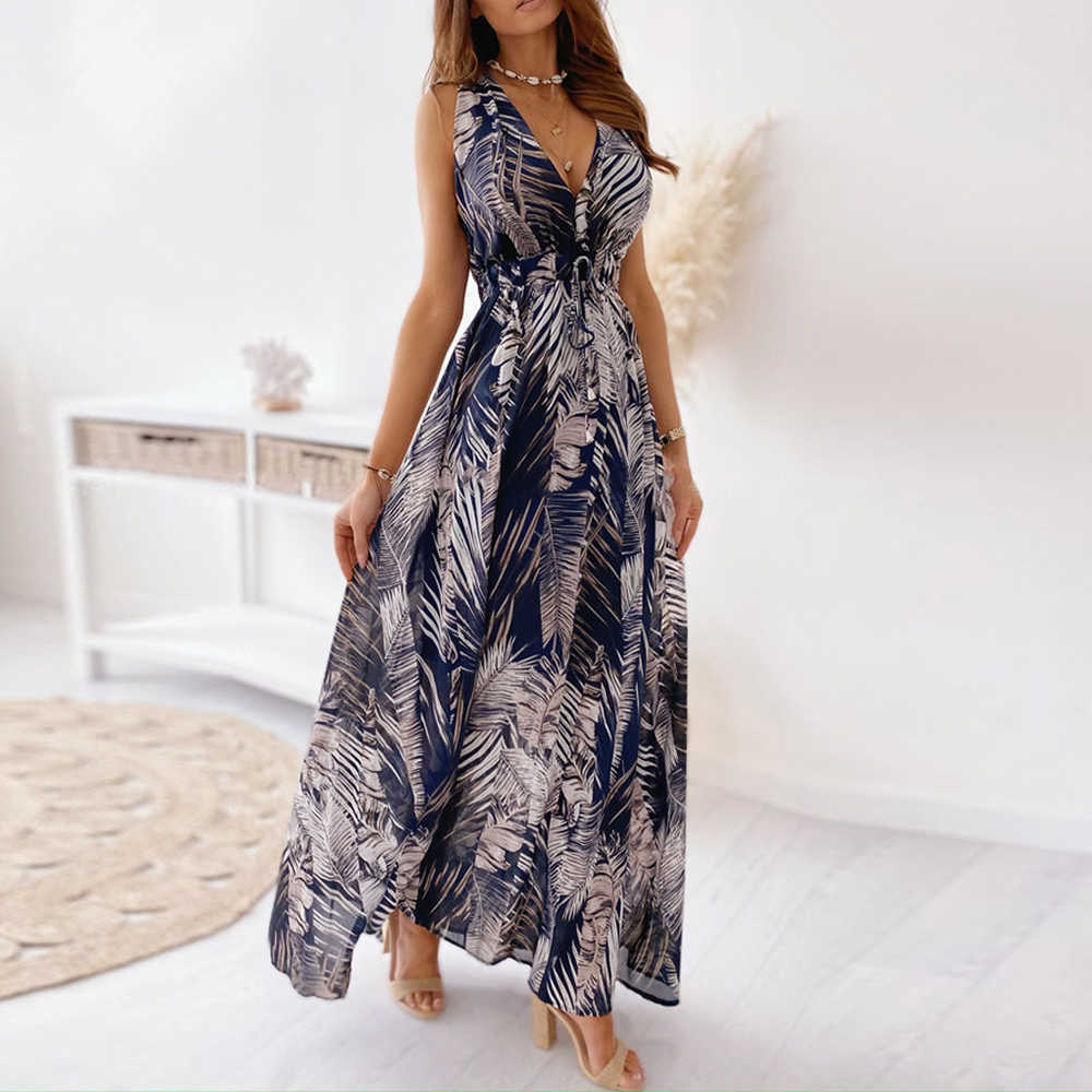 Ladies Floral Print Long Boho Beach Summer Dress Women Sundress Sexy V-Neck Sleeveless Lace Up Maxi Vintage Femme Vestidos 210526, White
Ladies Floral Print Long Boho Beach Summer Dress Women Sundress Sexy V-Neck Sleeveless Lace Up Maxi Vintage Femme Vestidos 210526, White