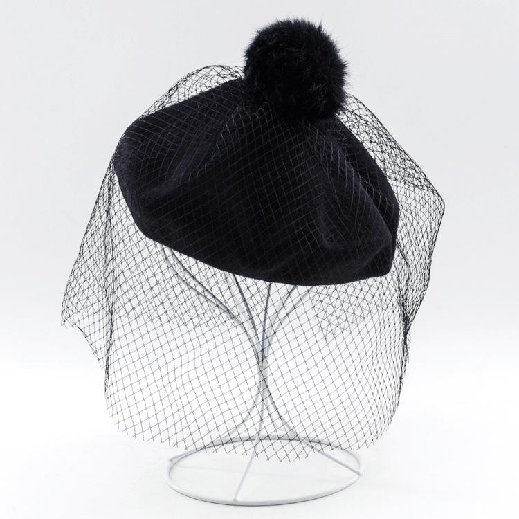 Berets 01909-hh0043 Winter Wool Warm Veil Lace Real Pompon Many Color Lady Beret Cap Women Leisure Pumpkin Hat, White
Berets 01909-hh0043 Winter Wool Warm Veil Lace Real Pompon Many Color Lady Beret Cap Women Leisure Pumpkin Hat, White