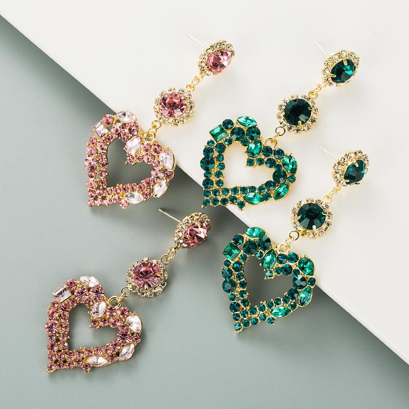 Fashion Women Heart Earrings S925 Silver Pin Studs Green Pink Bling Rhinestone Pendant Drop Jewelry Gifts Glass Drill Lady Girls Street Party Charming Accessories
Fashion Women Heart Earrings S925 Silver Pin Studs Green Pink Bling Rhinestone Pendant Drop Jewelry Gifts Glass Drill Lady Girls Street Party Charming Accessories