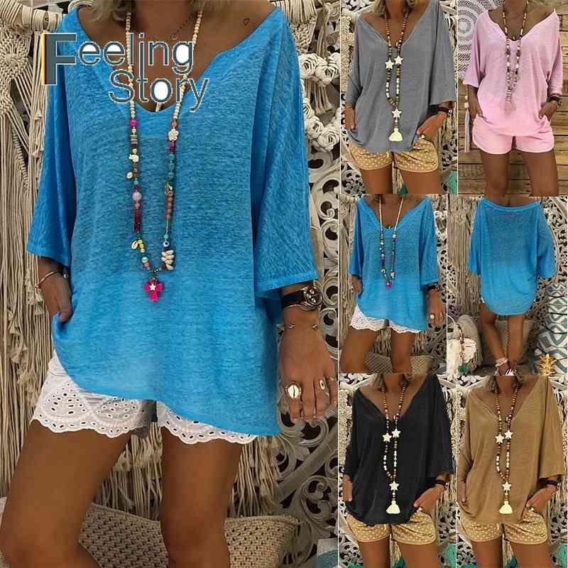 Deep V Neck 5X Plus Size Boho Womens Blue Tops and Blouses Elegant Basic Harajuku Tee Shirt Loose Solid Half Sleeve Blusas Mujer 210603, Gray
Deep V Neck 5X Plus Size Boho Womens Blue Tops and Blouses Elegant Basic Harajuku Tee Shirt Loose Solid Half Sleeve Blusas Mujer 210603, Gray