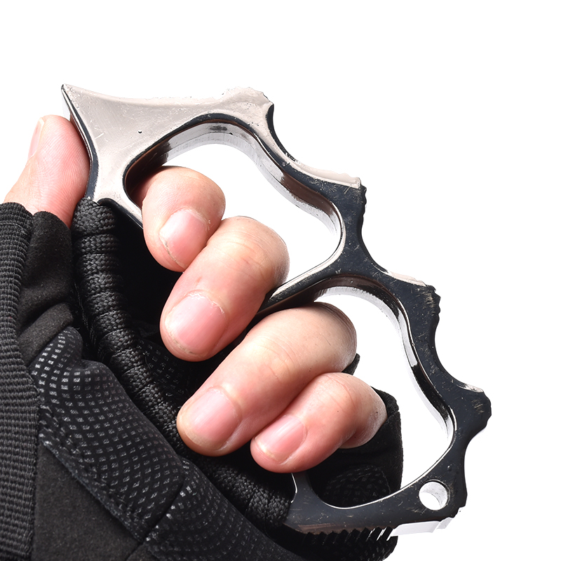 Silver Bronze Thin Steel Brass Knuckle Dusters Self Defense Personal Security Women's and Men's selfundefineddefense Pendant1988424