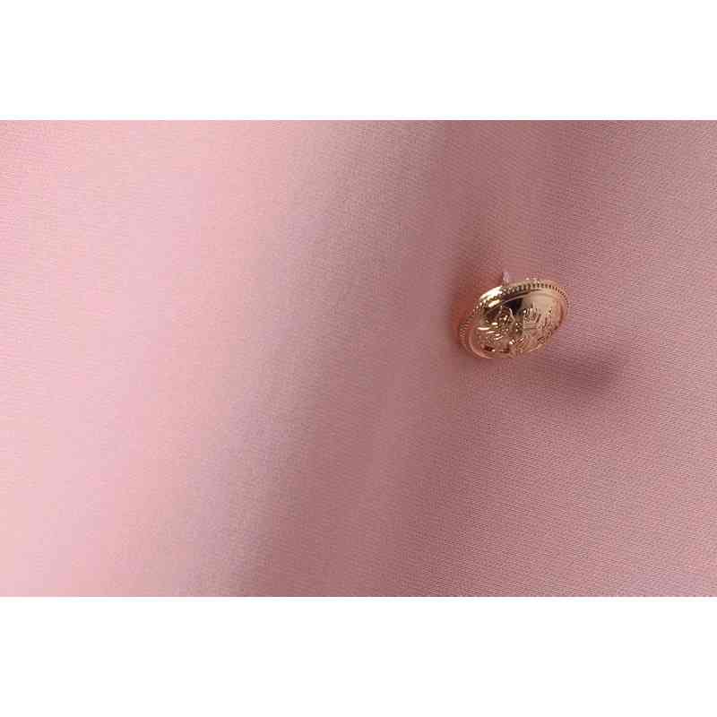 vintage women long jackets autumn pink twill pattern ladies suits buttonfly female coats casual girls loose jacket 210430