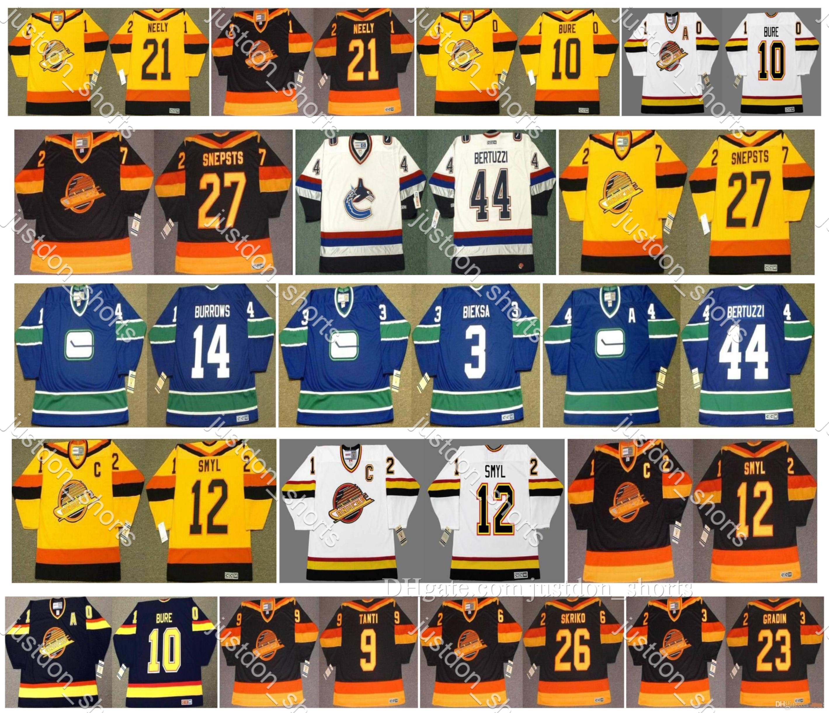 Vintage Vancouver Canucks Jersey 14 alexandre burrows 3 kevin bieksa 44 todd bertuzzi 27 harold snepsts 12 stan smyl cam neely Retro Hockey, Black;red
Vintage Vancouver Canucks Jersey 14 alexandre burrows 3 kevin bieksa 44 todd bertuzzi 27 harold snepsts 12 stan smyl cam neely Retro Hockey, Black;red