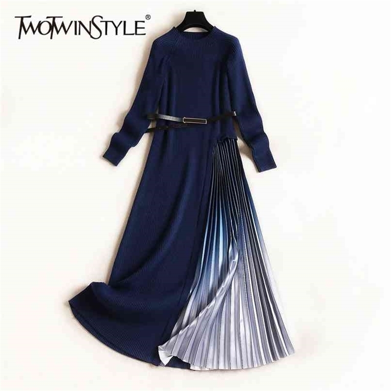 Patchwork Pleated Dress For Women O Neck Long Sleeve Sashes Hit Color Knitted Dresses Female Spring Fashion 210520, Pink
Patchwork Pleated Dress For Women O Neck Long Sleeve Sashes Hit Color Knitted Dresses Female Spring Fashion 210520, Pink