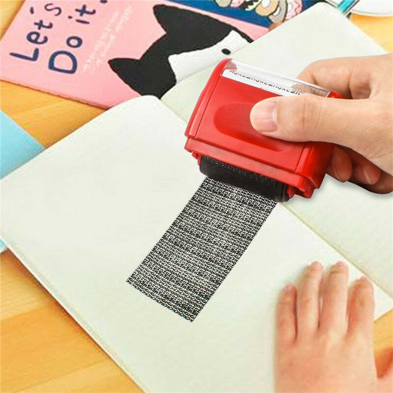 Security Stamp Roller Privacy Seal Roller Type Cover Eliminator Seal Portable Self-Inking Identity Theft Protection Roller Stamp
