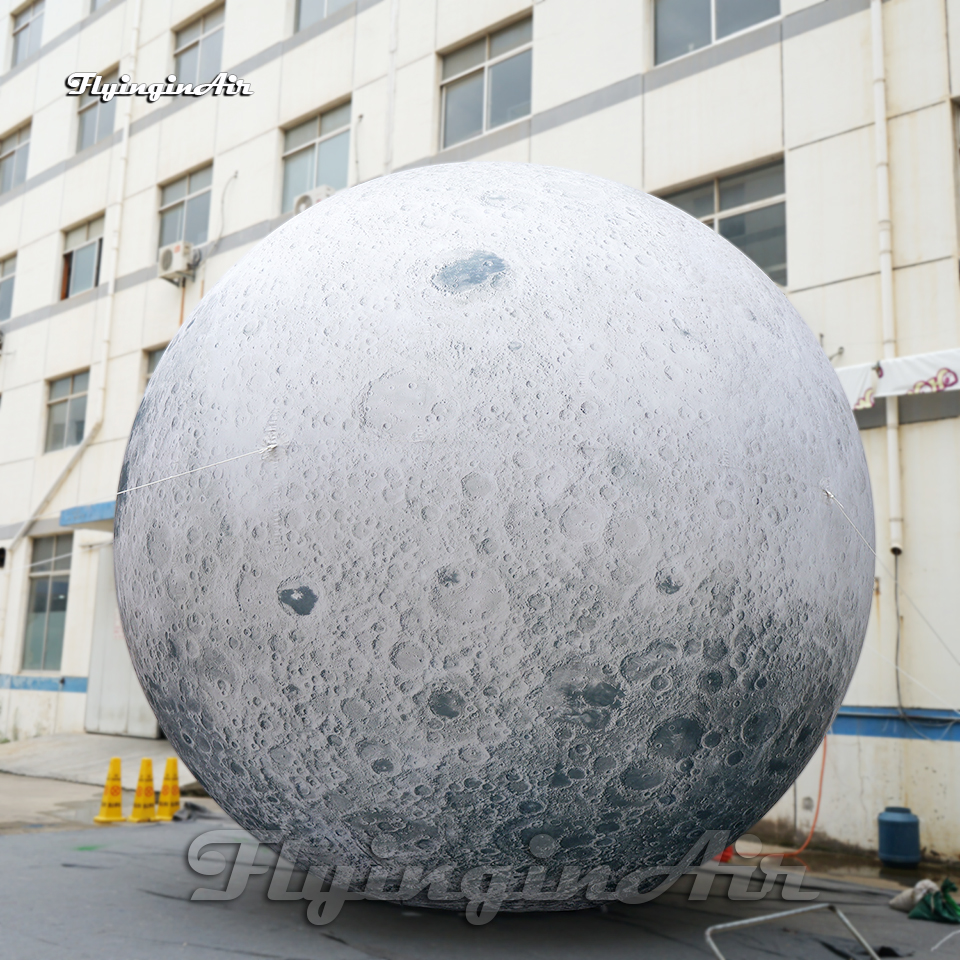 Personalized Lighting Inflatable Moon Planet Balloon Full Printing Globe Ball Hanging/Ground Air Blown Satellite Model For Concert And Club Party Deco