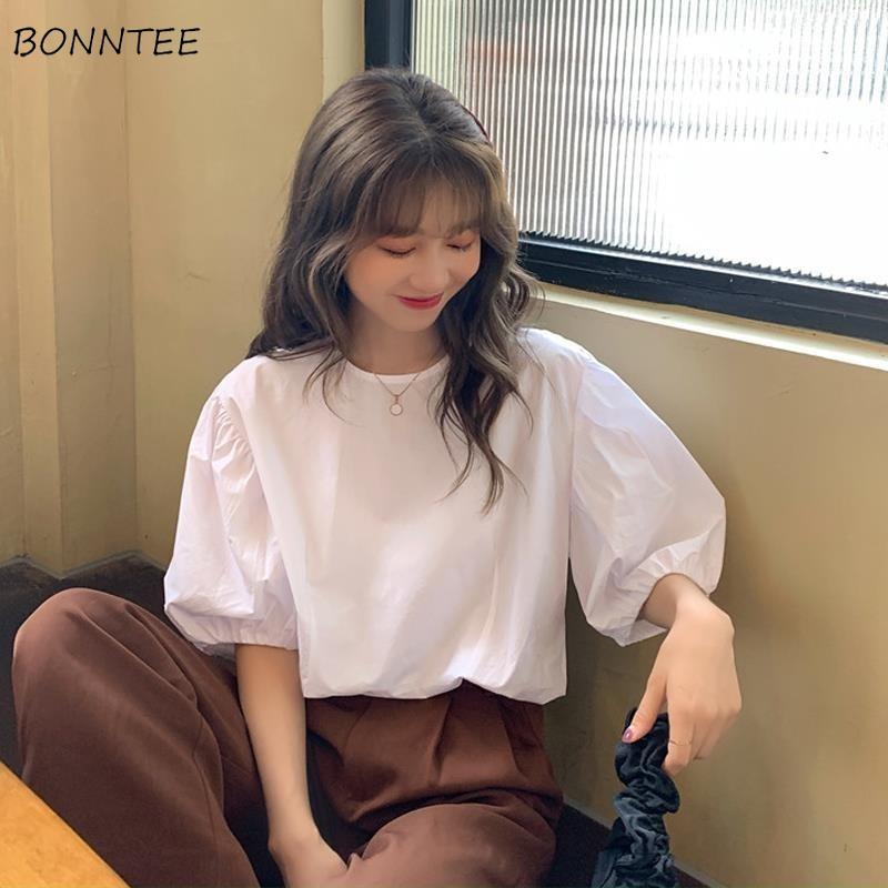 Women's Blouses & Shirts Women Sweet Korean Style Preppy Students Loose Comfortable Hipster Female Puff Sleeve All-match Pure Color Mujer De, White
Women's Blouses & Shirts Women Sweet Korean Style Preppy Students Loose Comfortable Hipster Female Puff Sleeve All-match Pure Color Mujer De, White