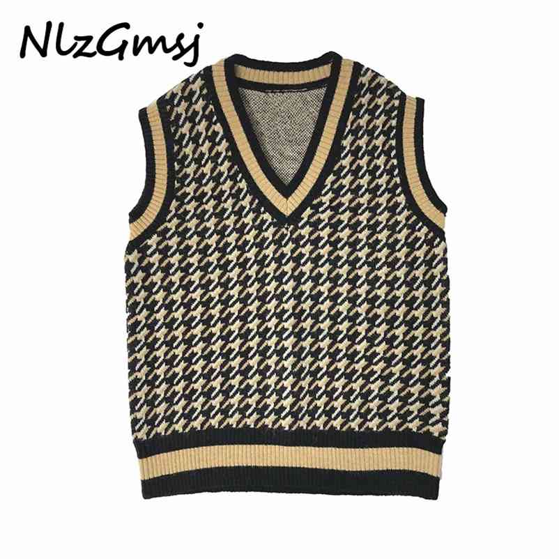 Sweater Women Spring Contrast Ribbed Houndstooth Vest Femal Sleeveless Streetwear Tops 210628, As picture
Sweater Women Spring Contrast Ribbed Houndstooth Vest Femal Sleeveless Streetwear Tops 210628, As picture