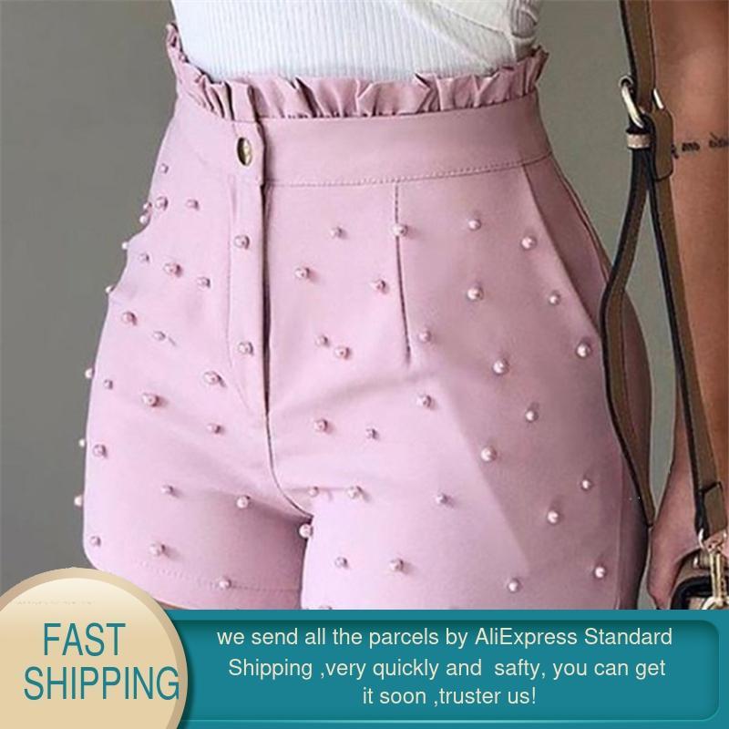 Women Shorts Summer Black High Waist Jeans Plus Size Casual Pearls pants Sexy Elastic Demin 210428