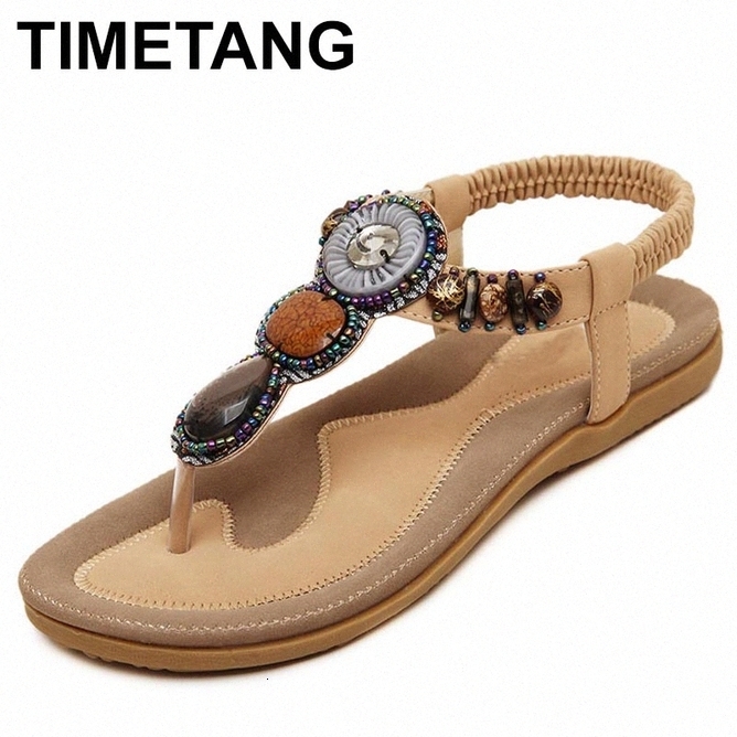 TIMETANG Plus Size 35 42 Sandals Women PU Flip Flops Casual Shoes Woman Beading Elastic Band Sandale Femme Fashion Flats n1KI#_bar, Black
TIMETANG Plus Size 35 42 Sandals Women PU Flip Flops Casual Shoes Woman Beading Elastic Band Sandale Femme Fashion Flats n1KI#_bar, Black