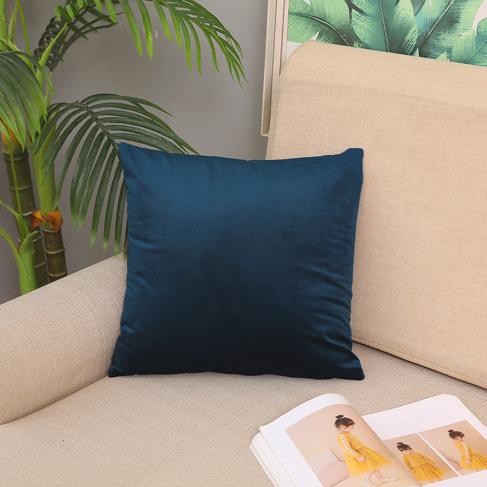 12 Colors High Quality Velvet Solid Square Pillow With Pillowcase Soft Home Hotel Sofa Pillow Ins Style Comfort Touch