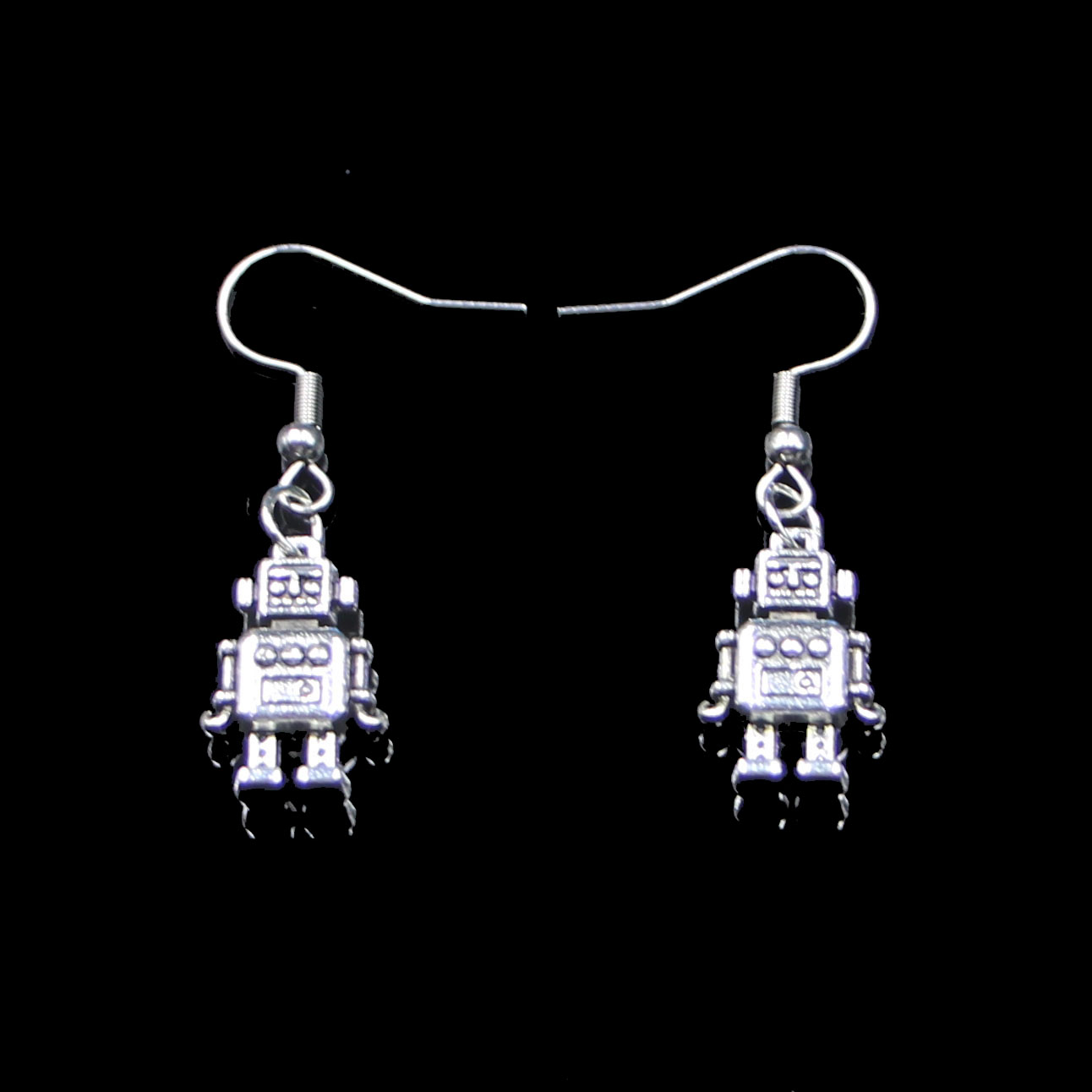 New Fashion Handmade 18*11*4mm Mechanic Robot Earrings Stainless Steel Ear Hook Retro Small Object Jewelry Simple Design For Women Girl Gifts, Silver
New Fashion Handmade 18*11*4mm Mechanic Robot Earrings Stainless Steel Ear Hook Retro Small Object Jewelry Simple Design For Women Girl Gifts, Silver