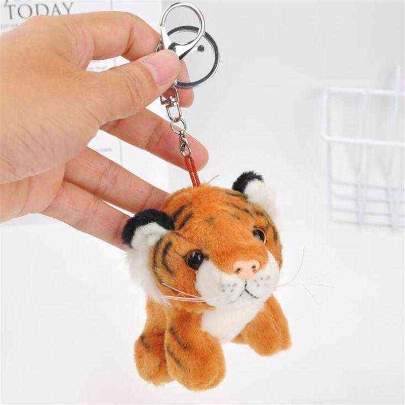 Cute Tiger Small Pendant Plush Toy Key Chains Stuffed Animals Boy Girl Backpack Hangings Christmas Birthday Gifts H1126