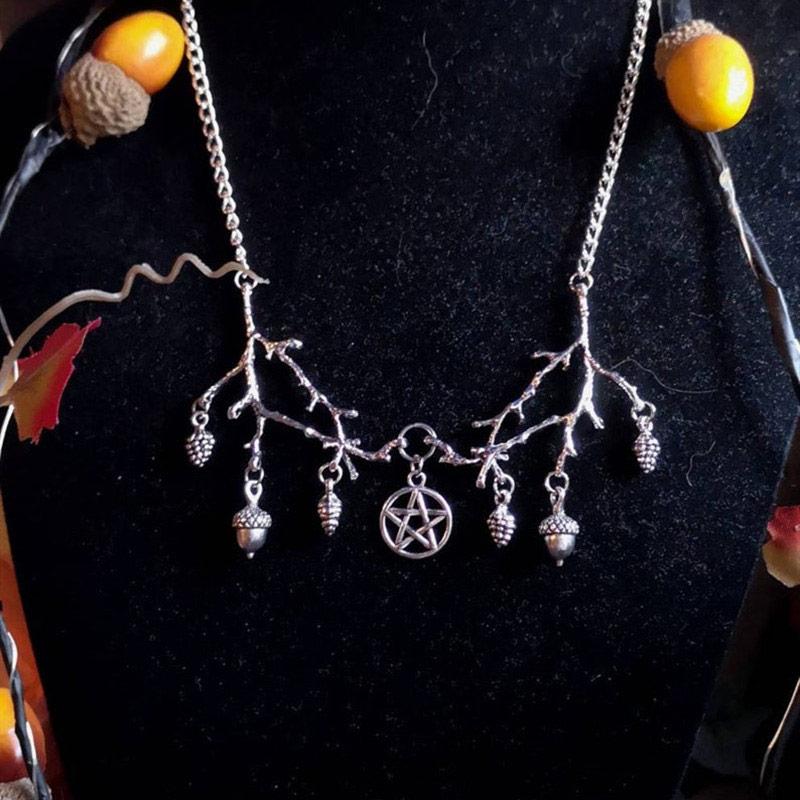 Pendant Necklaces Witch Antler Branches Necklace Pentagram Pine Cones Party Wedding Wiccan Pagan Jewelry For Gift
Pendant Necklaces Witch Antler Branches Necklace Pentagram Pine Cones Party Wedding Wiccan Pagan Jewelry For Gift
