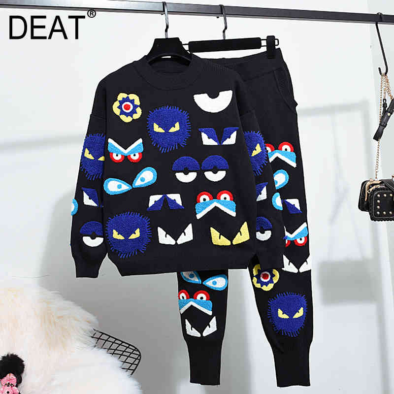 Women Long Pants Knitting Round Neck Casual Temperament Two Piece Set Fashion Spring Autumn 11D415 210525, Black
Women Long Pants Knitting Round Neck Casual Temperament Two Piece Set Fashion Spring Autumn 11D415 210525, Black