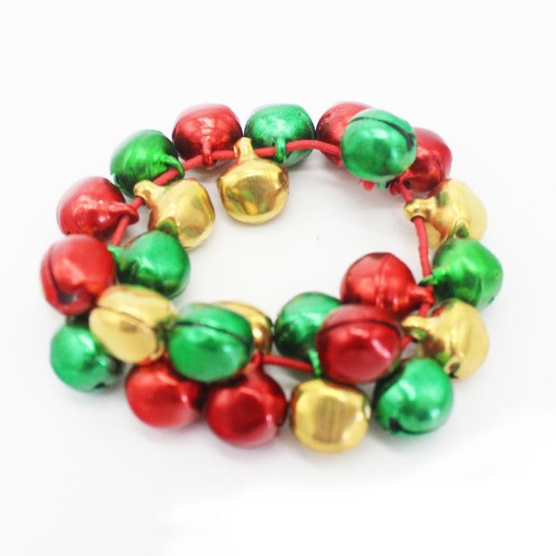 Bangle Colorful Jingle Bells Dance Stretch Bracelets Kids Jewelry For Christmas Party