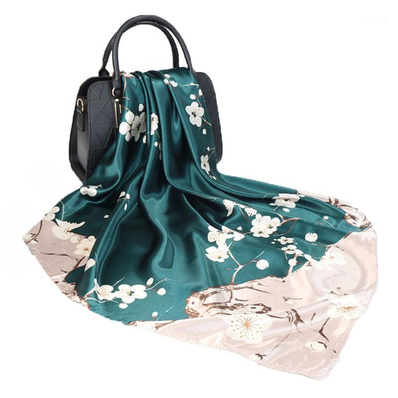 Scarves Fashion Silk Satin Women Head Scarf Floral Print Handkerchief Shawls And Wraps Hijab Scarfs Female 90*90cm Square Neck, Blue;gray
Scarves Fashion Silk Satin Women Head Scarf Floral Print Handkerchief Shawls And Wraps Hijab Scarfs Female 90*90cm Square Neck, Blue;gray