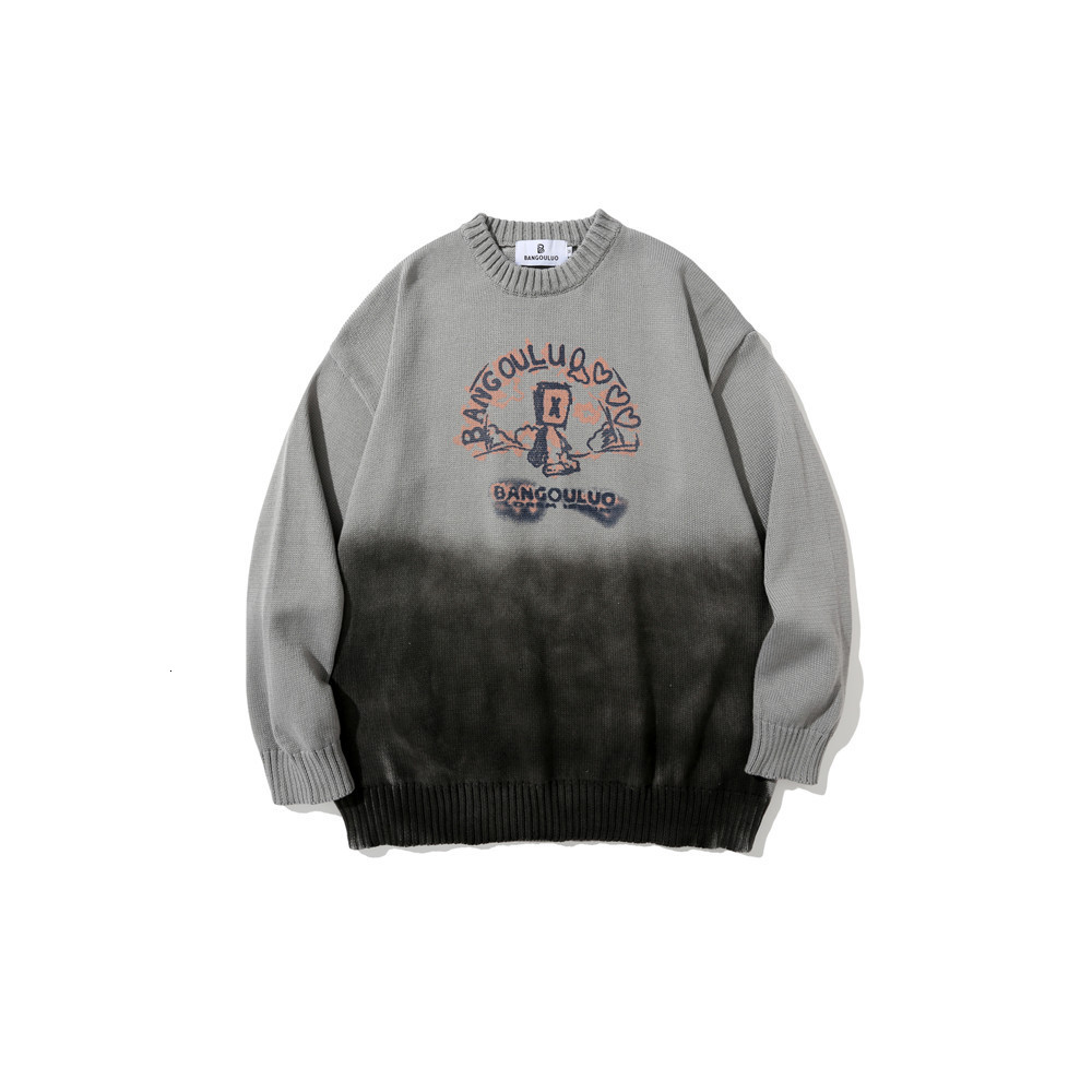 sweater knit letter jacquard tie dyed round neck men's high street fashion brand long sleeve bf lazy style loose pullover, White;black
sweater knit letter jacquard tie dyed round neck men's high street fashion brand long sleeve bf lazy style loose pullover, White;black