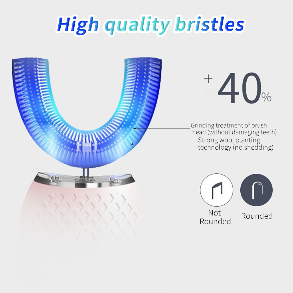 Bain sheath new electric toothbrush in the form of u-proof water silicone whitening blue teeth cleaner vibration frequency