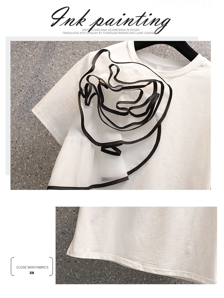 Summer Two piece set Elegant Fashion Chic Flowers T-Shirt Top + Plaid Drawstring Mermaid Skirts Office OL Casual Outfits 210519