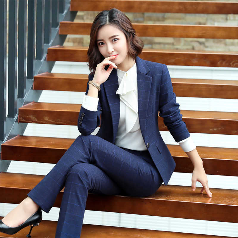 High Quality Business Wear Plaid Suit Pants 2-piece Female Fashion Office Jacket Temperament el Overalls 210527, Blazer skirt
High Quality Business Wear Plaid Suit Pants 2-piece Female Fashion Office Jacket Temperament el Overalls 210527, Blazer skirt