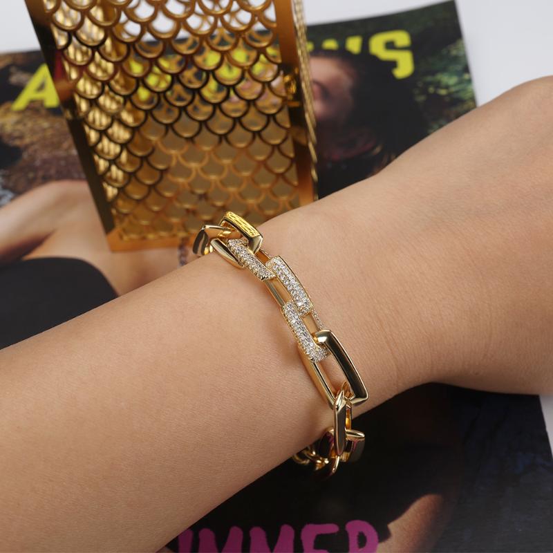 Bangle TIRIM Fashion Hip Hop Luxury Chain Bracelet For Women Girls 20cm Gold Silver Color Bling Zirconia Jewelry Hand Accessories, Black
Bangle TIRIM Fashion Hip Hop Luxury Chain Bracelet For Women Girls 20cm Gold Silver Color Bling Zirconia Jewelry Hand Accessories, Black