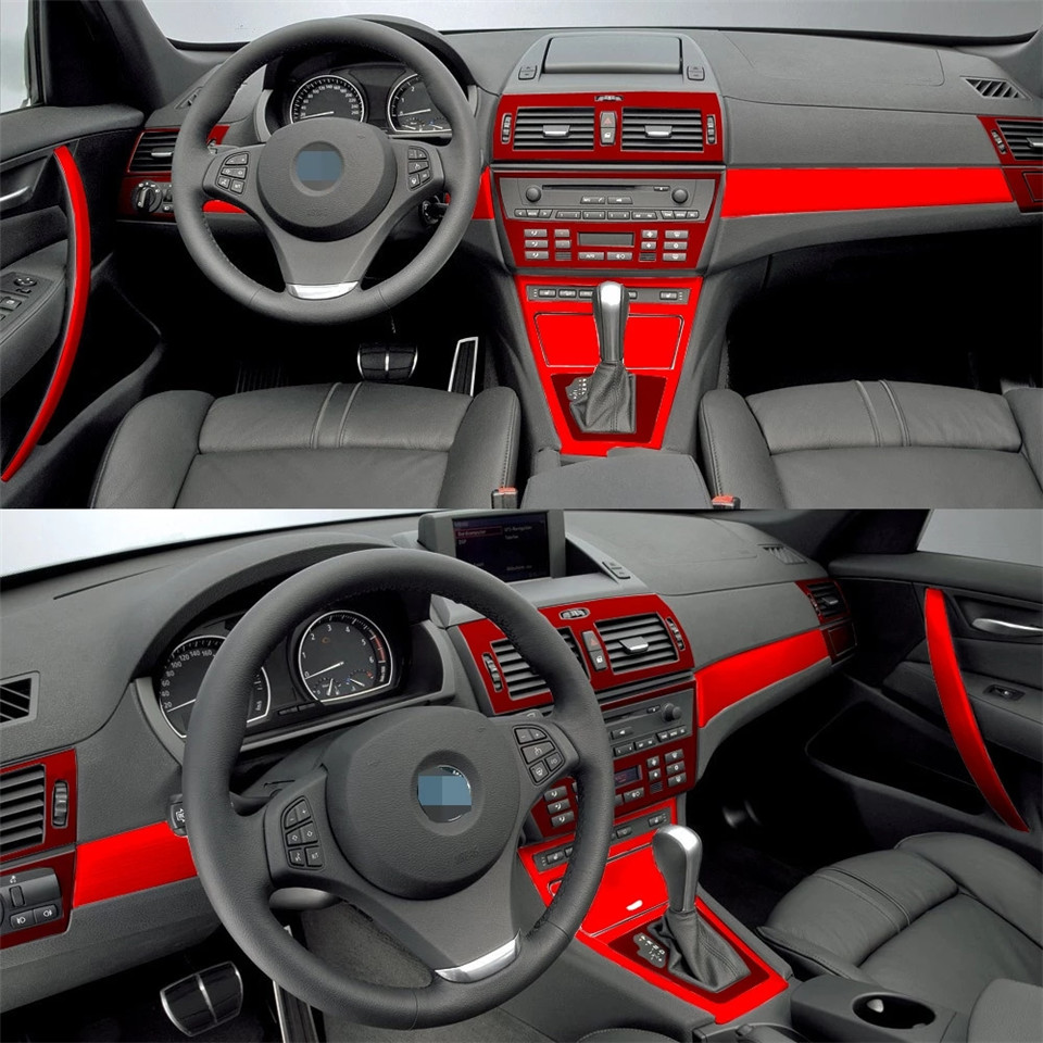 For BMW X3 E83 2006-2010 Car-Styling 3D 5D Carbon Fiber Car Interior Center Console Color Change Molding Sticker Decals