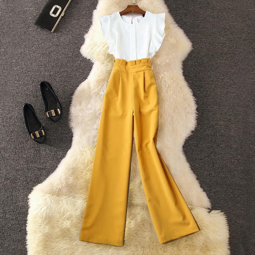 summer fashion two piece sets womens tracksuits chiffon white crop ruffle blouse and wide leg long pants set pieces, Gray
summer fashion two piece sets womens tracksuits chiffon white crop ruffle blouse and wide leg long pants set pieces, Gray