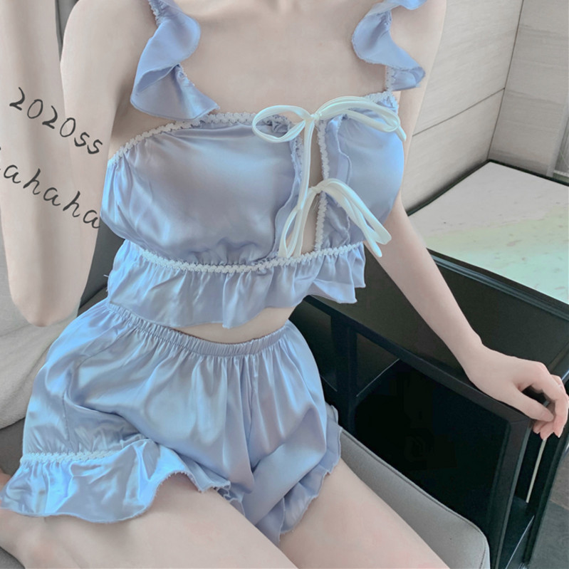 Court Style Spaghetti Strap Tops Pajamas 2PCS Set Cute Sweet Women Sleepwear Lingerie Satin Lace V-Neck Camisole Shorts Set, Red
Court Style Spaghetti Strap Tops Pajamas 2PCS Set Cute Sweet Women Sleepwear Lingerie Satin Lace V-Neck Camisole Shorts Set, Red
