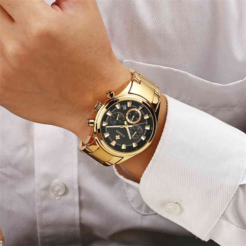 Men Watches Top Brand Luxury Gold Black Watch Waterproof Chronograph Golden Male Wristwatch watches 210707, Gold-black-with-tool
Men Watches Top Brand Luxury Gold Black Watch Waterproof Chronograph Golden Male Wristwatch watches 210707, Gold-black-with-tool