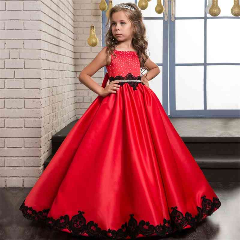 2020 new children's Classic Satin Red Princess Wedding Dress Black Lace floor length dress, White;black
2020 new children's Classic Satin Red Princess Wedding Dress Black Lace floor length dress, White;black