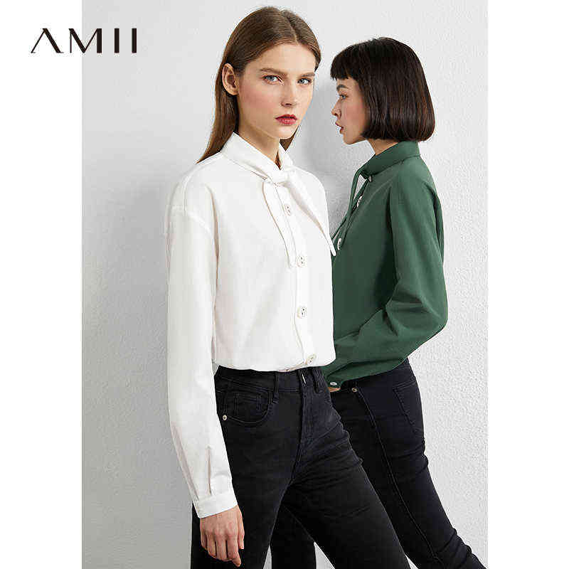 Minimalism Autumn Retro Style Women Shirt Solid Pointed Collar Single-breasted Women's Blouse Female Tops 12040342 210527
