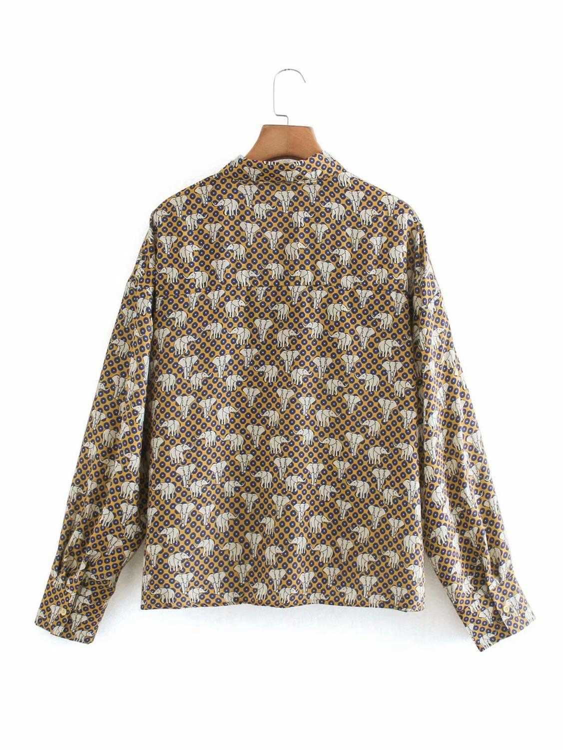 Zevity Women Fashion Elegant Print Dots Casual Loose Smock Blouse Office Ladies Long Sleeve Roupas Femininas Shirts Tops LS7256 210603