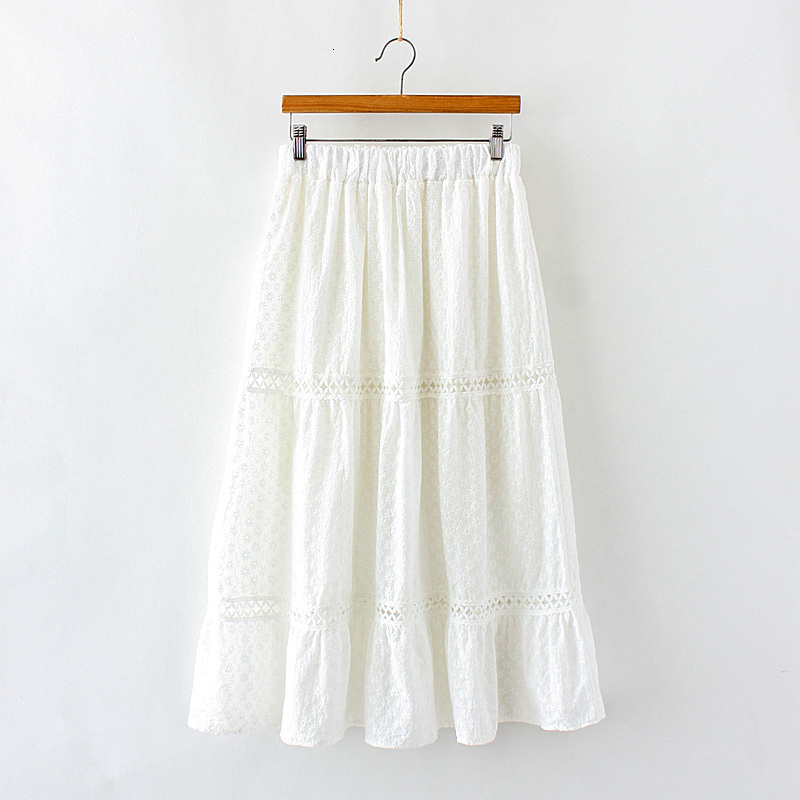 Skirts White skirt fairy embroidery lace hollow out cotton A-Line mori girl summer 4J3J
Skirts White skirt fairy embroidery lace hollow out cotton A-Line mori girl summer 4J3J
