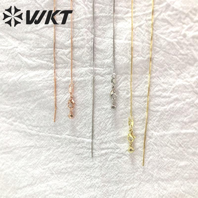 Chains WT-BFN022 Trend Fashion Adjustable Necklace High Quality 18K Gold Electroplated Brass Chain Jewelry Accessory Simple, Silver
Chains WT-BFN022 Trend Fashion Adjustable Necklace High Quality 18K Gold Electroplated Brass Chain Jewelry Accessory Simple, Silver