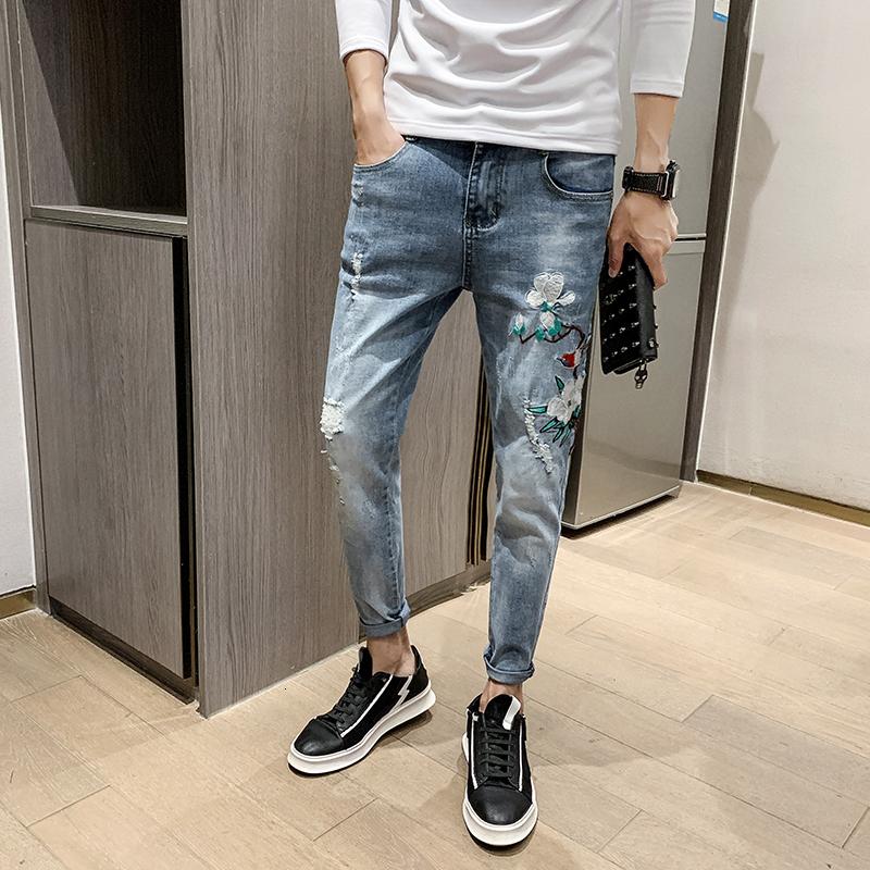 Men's Jeans Autumn Men Slim Fashion Flower Embroidery Casual Jean Pants Streetwear Wild Hip Hop Small Feet Denim Trousers Male, Blue
Men's Jeans Autumn Men Slim Fashion Flower Embroidery Casual Jean Pants Streetwear Wild Hip Hop Small Feet Denim Trousers Male, Blue