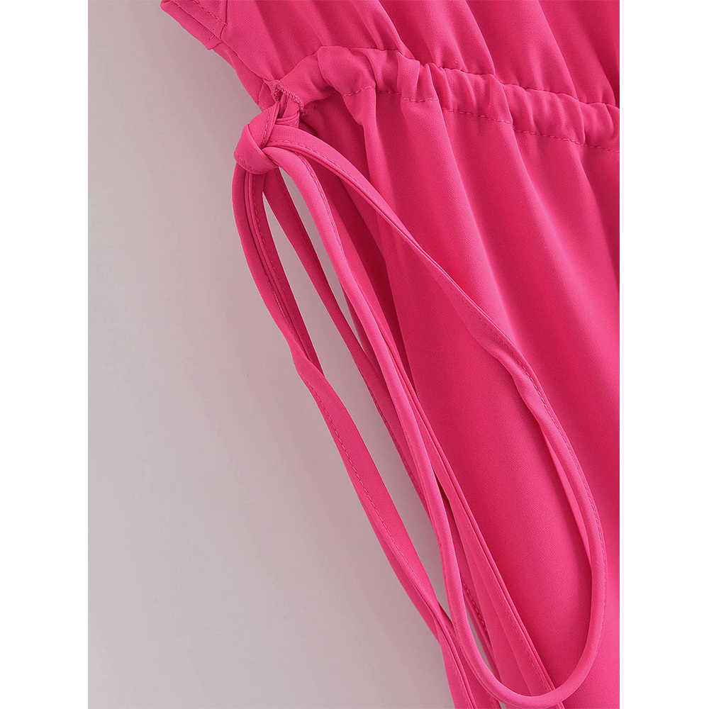 Summer Dress Women Elegant Casual Fashion Chic Lady Draped Dresses Midi Dress Women Sundress robe femme 210709