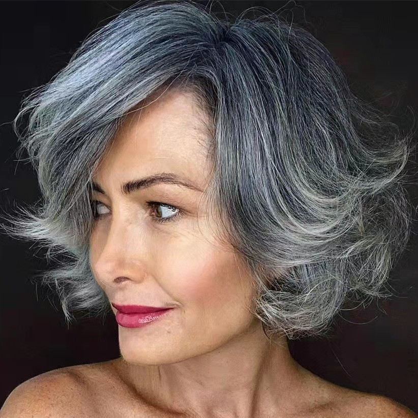 13x4 Lace Front Human Hair Wig Grey Color Bob Wigs 130% Glueless Pre Plucked With Baby Hairs Remy Wavy, Grey hair color
13x4 Lace Front Human Hair Wig Grey Color Bob Wigs 130% Glueless Pre Plucked With Baby Hairs Remy Wavy, Grey hair color